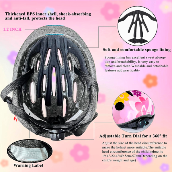Protecție pentru transport Lamsion Helmet + Elbow Knee Pads, Roadking Pink Multicolor photo 5