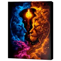 Картина по номерам Art Gallery Львы инь-ян GX46962 50 x 40 см / Вертикальная