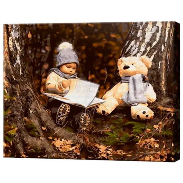 Pictură pe numere Art Gallery Baiețel cu un ursuleț de pluș GX34456 50 x 40 cm / Orizontală photo 1 Pictură pe numere Art Gallery Baiețel cu un ursuleț de pluș GX34456 50 x 40 cm / Orizontală photo 1
