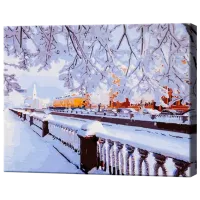 Картина по номерам Art Gallery Заснеженный город на реке GX33785 50 x 40 см / Горизонтальная
