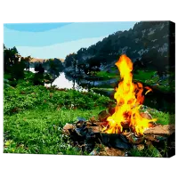 Pictură pe numere Art Gallery Focul în padure GX31414 50 x 40 cm / Orizontală