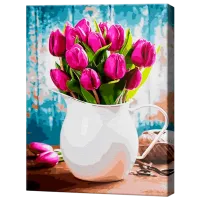 Pictură pe numere Art Gallery Lalele mov GX31612 50 x 40 cm / Verticală