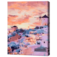 Картина по номерам Art Gallery Santorini la apus GX46053 50 x 40 см / Вертикальная