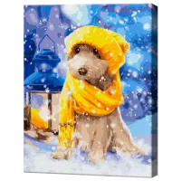 Картина по номерам Art Gallery Пес посреди снегопада GX25015 50 x 40 см / Вертикальная