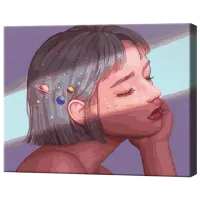 Pictură pe numere Art Gallery Planete în pâr GX39070 50 x 40 cm / Orizontală