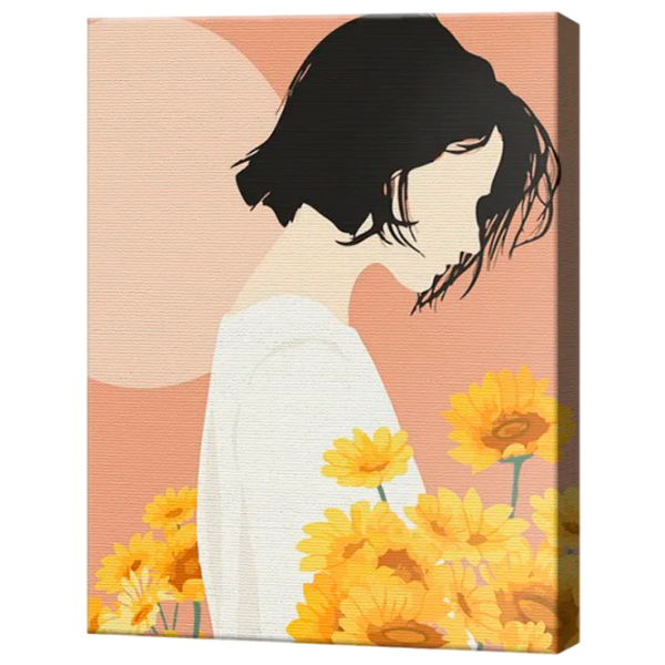 Pictură pe numere Art Gallery Profilul fetei în nuanțe pastelate GX41328 50 x 40 cm / Verticală photo 1