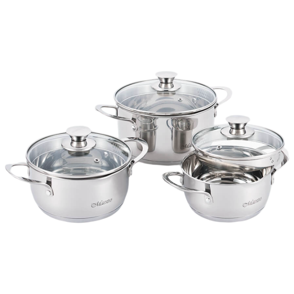 Set de cratițe Maestro Mr-3510-6L 2l Inox / Inox photo 1 Set de cratițe Maestro Mr-3510-6L 2l Inox / Inox photo 1