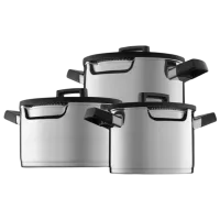 Набор кастрюль BergHOFF Downdraft 8.8л Нержавеющая сталь / Стальной