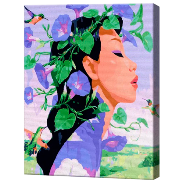 Картина по номерам Art Gallery В окружении цветов и колибри GX42745 50 x 40 см / Вертикальная photo 1