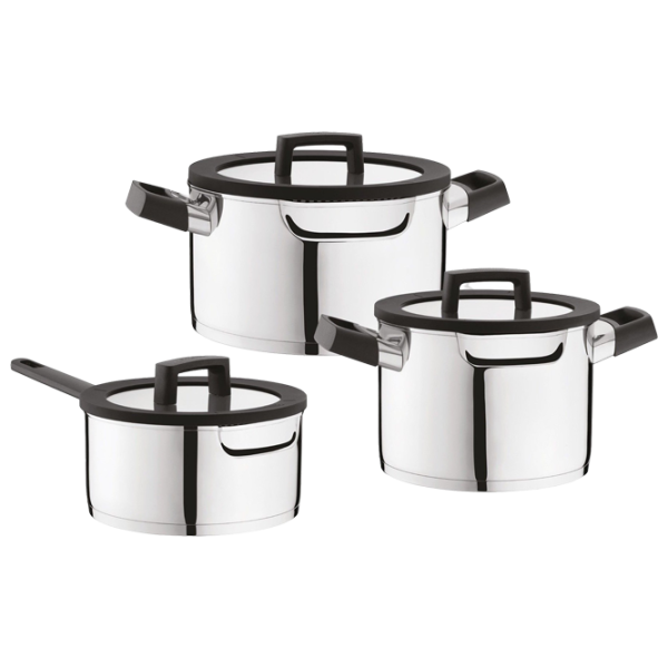 Набор кастрюль BergHOFF Uqonic Downdraft 2.8л Нержавеющая сталь / Стальной photo 1
