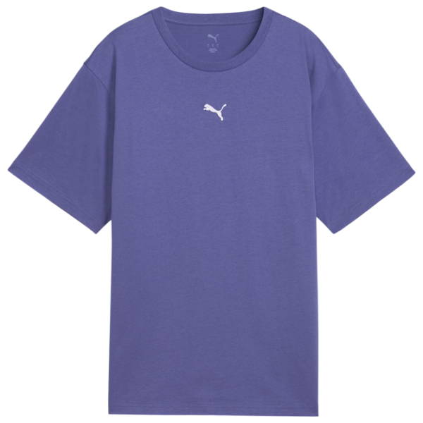 Tricou pentru femei Puma Ess Logo Relaxed Tee 100% bumbac / Blue photo 1 Tricou pentru femei Puma Ess Logo Relaxed Tee 100% bumbac / Blue photo 1