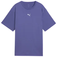 Tricou pentru femei Puma Ess Logo Relaxed Tee 100% bumbac / Blue
