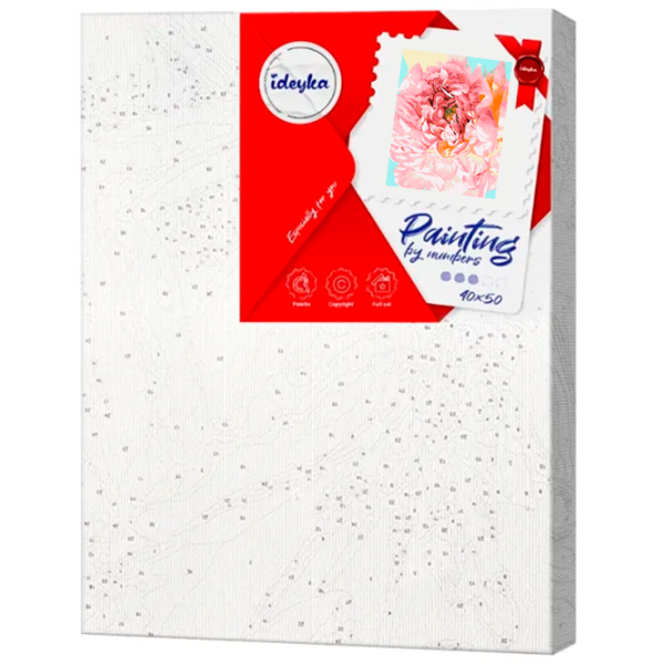 Pictură pe numere Ideyka Bujor gingaș ©Ira Volkova KHO2996 50 x 40 cm / Orizontală photo 4