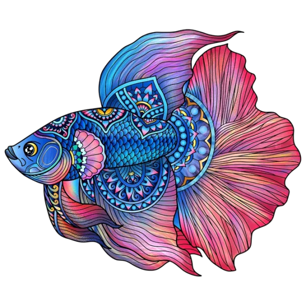 Настольная игра Eureka E2D Rainbow Wooden Puzzle FIGHTING FISH 7+/ Головоломка photo 1
