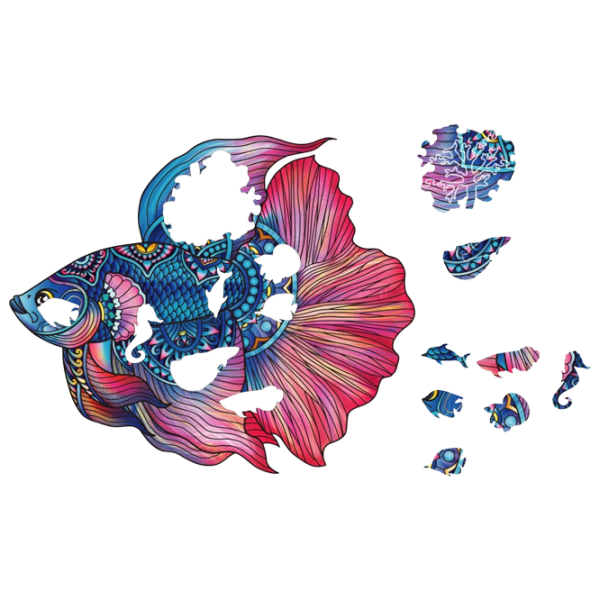 Настольная игра Eureka E2D Rainbow Wooden Puzzle FIGHTING FISH 7+/ Головоломка photo 2