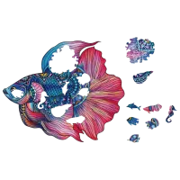 Настольная игра Eureka E2D Rainbow Wooden Puzzle FIGHTING FISH 7+/ Головоломка photo 2