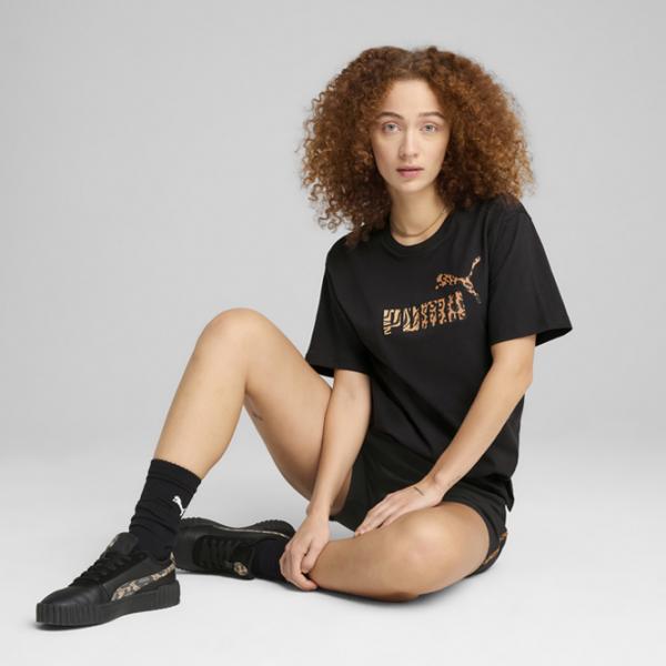 Tricou pentru femei Puma Ess Graphic Animal Graphic Tee 100% bumbac / Black photo 3
