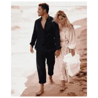 Pictură pe numere Ideyka Întâlnirea pe litoral KHO4750  50 x 40 cm / Verticală