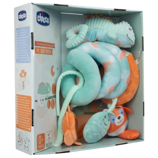 Jucărie pentru pătuțuri și cărucioare Chicco Animals Chameleon 110430 0+ / Blue photo 3