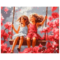 Pictură pe numere Ideyka Cele mai bune prietene KHO8364 50 x 40 cm / Orizontală