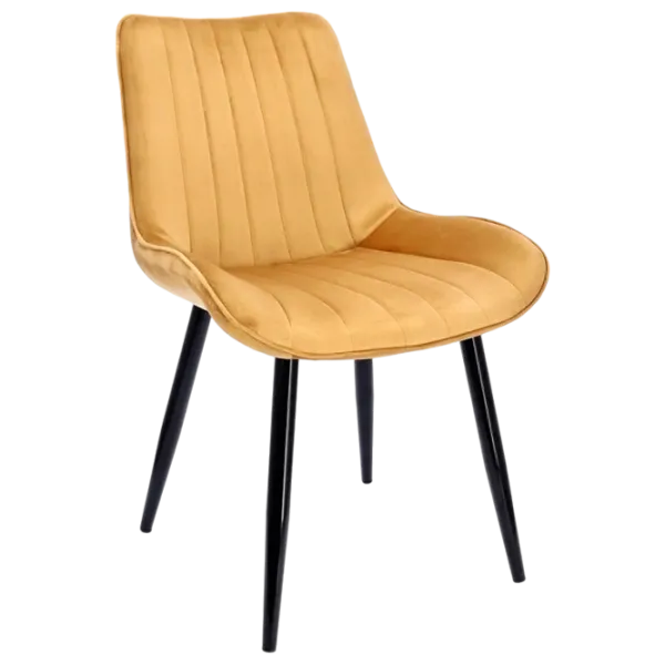 Кухонный стул Jumi Viva CM-987326  Бархат/ Горчичный Черный photo 1 Кухонный стул Jumi Viva CM-987326  Бархат/ Горчичный Черный photo 1