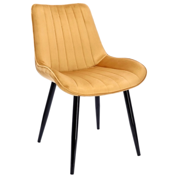 Кухонный стул Jumi Viva CM-987326  Бархат/ Горчичный Черный photo 1 Кухонный стул Jumi Viva CM-987326  Бархат/ Горчичный Черный photo 1