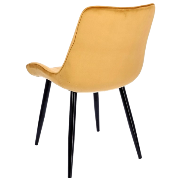 Кухонный стул Jumi Viva CM-987326  Бархат/ Горчичный Черный photo 3 Кухонный стул Jumi Viva CM-987326  Бархат/ Горчичный Черный photo 3