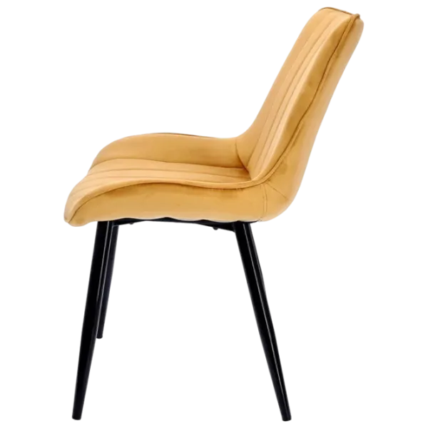 Кухонный стул Jumi Viva CM-987326  Бархат/ Горчичный Черный photo 4 Кухонный стул Jumi Viva CM-987326  Бархат/ Горчичный Черный photo 4