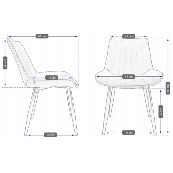 Кухонный стул Jumi Viva CM-987326  Бархат/ Горчичный Черный photo 5 Кухонный стул Jumi Viva CM-987326  Бархат/ Горчичный Черный photo 5