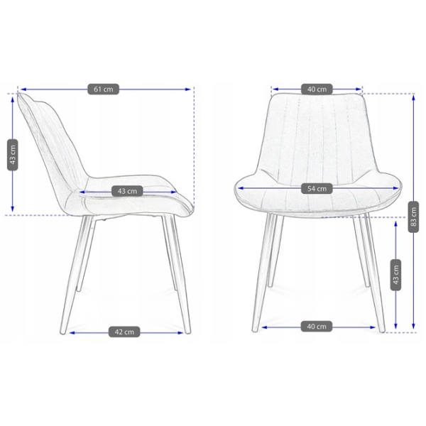 Кухонный стул Jumi Viva CM-987326  Бархат/ Горчичный Черный photo 5 Кухонный стул Jumi Viva CM-987326  Бархат/ Горчичный Черный photo 5