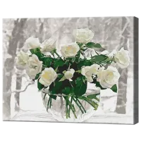 Картина по номерам Art Gallery Букет белых роз GX39990 50 x 40 см / Горизонтальная
