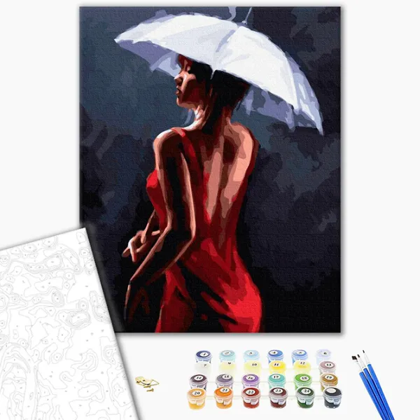 Картина по номерам BrushMe Леди под зонтиком GX8041 50 x 40 см / Вертикальная photo 3
