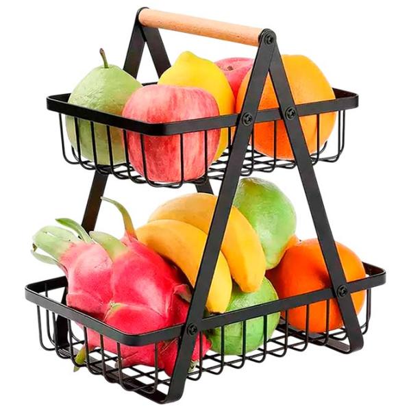 Bol pentru fructe Tadar Double Decker Black photo 4