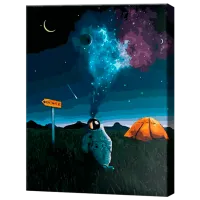 Картина по номерам Art Gallery Космонавт на кемпинге GX42563 50 x 40 см / Вертикальная