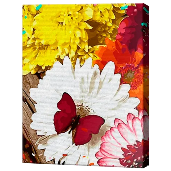 Картина по номерам Art Gallery Алая бабочка на цветах GX32864 50 x 40 см / Вертикальная photo 1