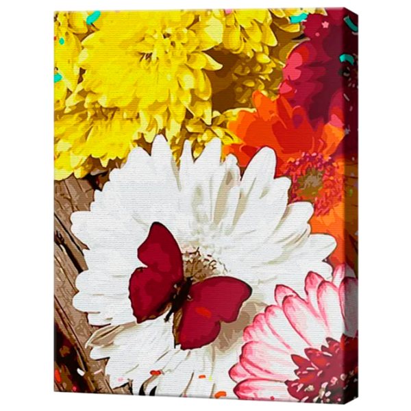 Картина по номерам Art Gallery Алая бабочка на цветах GX32864 50 x 40 см / Вертикальная photo 1