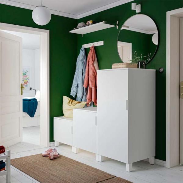 Tumbă pentru antreu Ikea Platsa White / Masiv photo 2