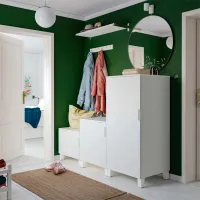 Tumbă pentru antreu Ikea Platsa White / Masiv photo 2