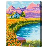 Картина по номерам Art Gallery Домик у гор GX39245 50 x 40 см / Вертикальная