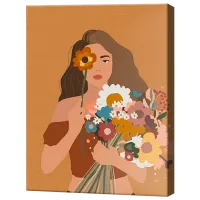 Картина по номерам Art Gallery Девушка с букетом GX41313 50 x 40 см / Вертикальная