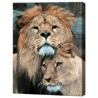 Pictură pe numere Art Gallery Cuplul de lei GX46753 50 x 40 cm / Verticală