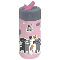 Sticluță cu pai Derform Cleo & Frank BACF39 0.4l 12 luni / Plastic / Pink