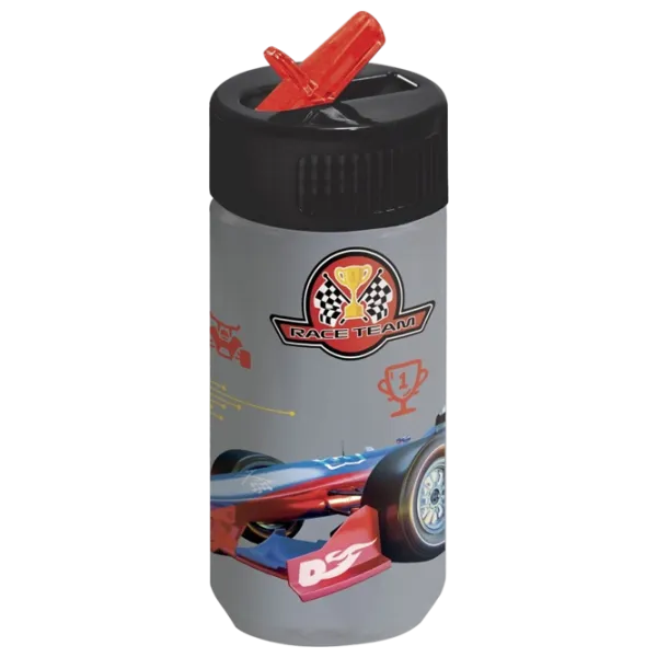 Sticluță cu pai Derform Race Team BART10 0.33l 18 luni / Plastic / Gray photo 1