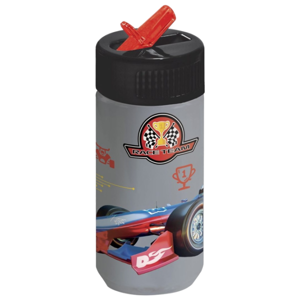 Sticluță cu pai Derform Race Team BART10 0.33l 18 luni / Plastic / Gray photo 1