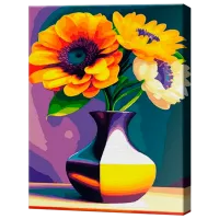 Pictură pe numere Art Gallery Floarea soarelui în vază GX46529 50 x 40 cm / Verticală