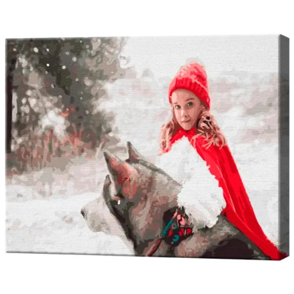 Картина по номерам Art Gallery Красная шапочка и хаски GX32686 50 x 40 см / Горизонтальная photo 1