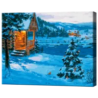 Pictură pe numere Art Gallery Căsuța pe malul râului GX42696 50 x 40 cm / Orizontală