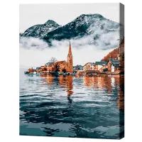 Картина по номерам Art Gallery Деревушка на озере в горах GX29103 50 x 40 см / Вертикальная