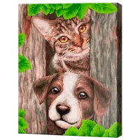 Pictură pe numere Art Gallery Micuții curioși GX39089 50 x 40 cm / Verticală