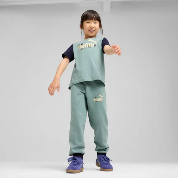 Pantaloni sportivi pentru băieți Puma Sandy Adventures Sweatpants Terry Ps 110 / Green photo 3 Pantaloni sportivi pentru băieți Puma Sandy Adventures Sweatpants Terry Ps 110 / Green photo 3